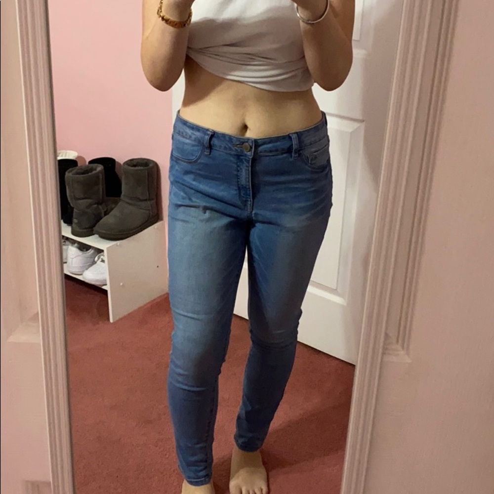 light to medium wash jeans
